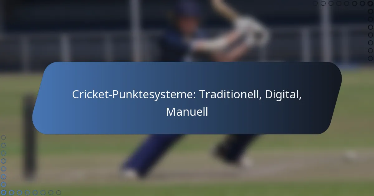 Cricket-Punktesysteme: Traditionell, Digital, Manuell