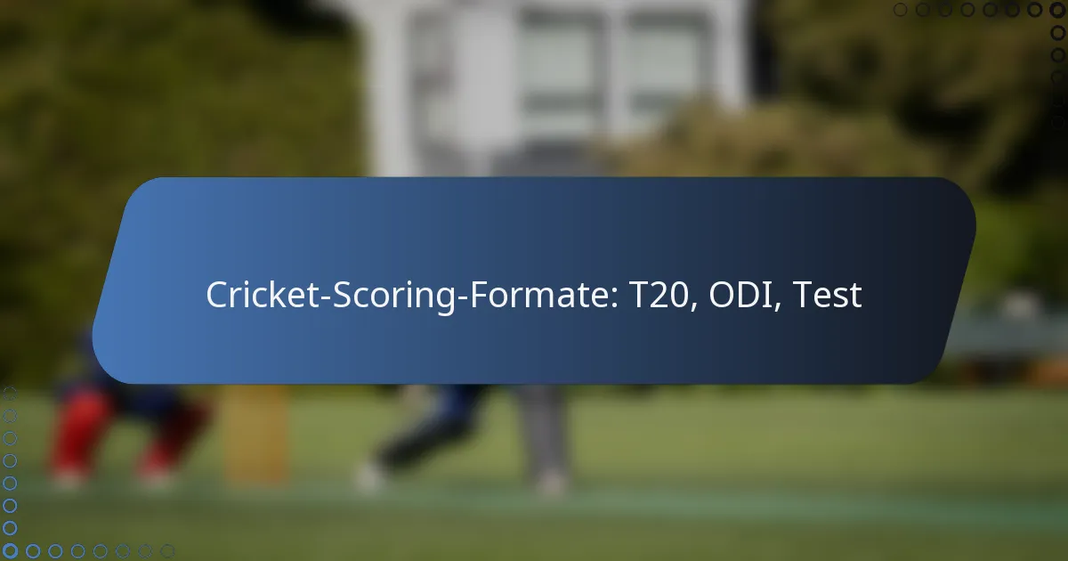 Cricket-Scoring-Formate: T20, ODI, Test