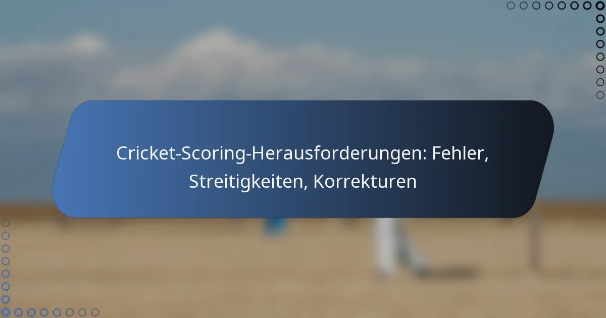 Cricket-Scoring-Herausforderungen: Fehler, Streitigkeiten, Korrekturen