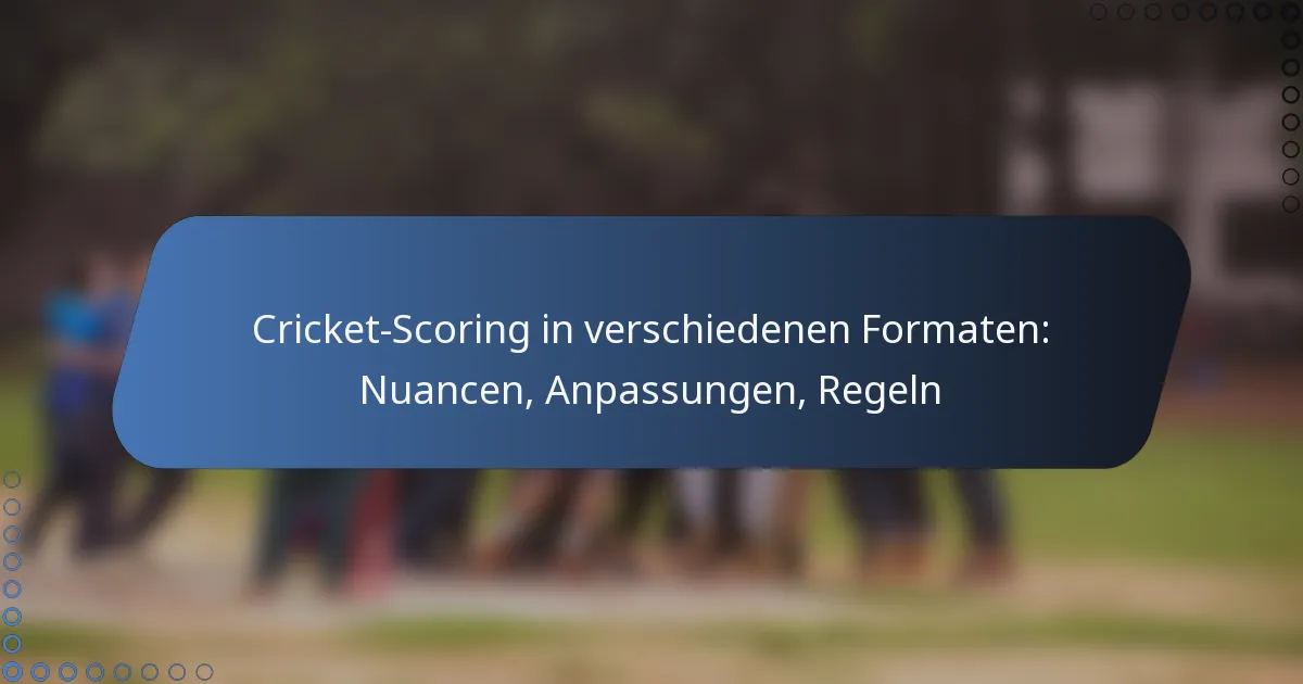 Cricket-Scoring in verschiedenen Formaten: Nuancen, Anpassungen, Regeln