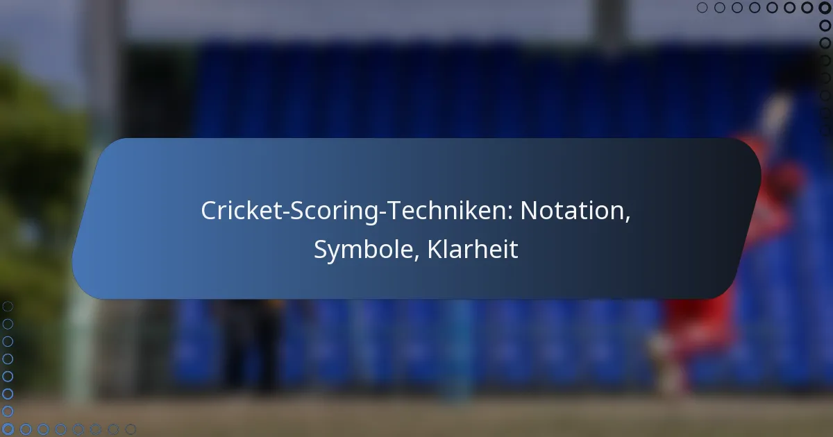 Cricket-Scoring-Techniken: Notation, Symbole, Klarheit