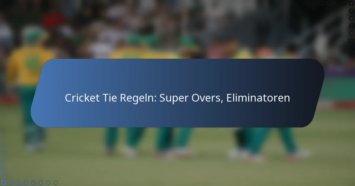 Cricket Tie Regeln: Super Overs, Eliminatoren