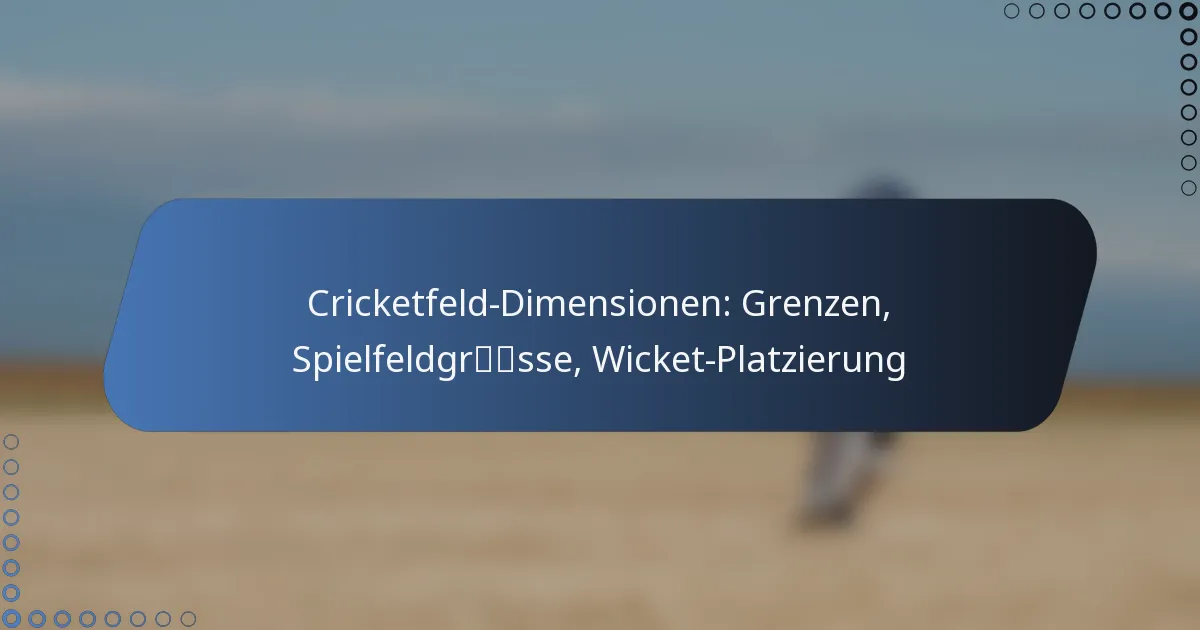 Cricketfeld-Dimensionen: Grenzen, Spielfeldgrösse, Wicket-Platzierung