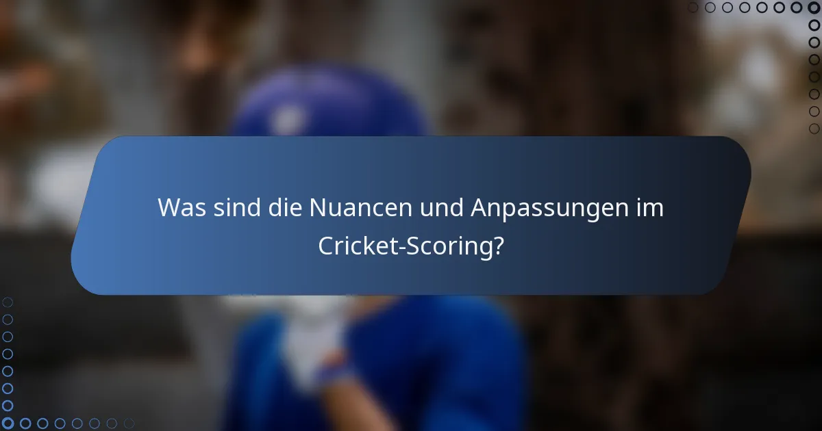 Was sind die Nuancen und Anpassungen im Cricket-Scoring?