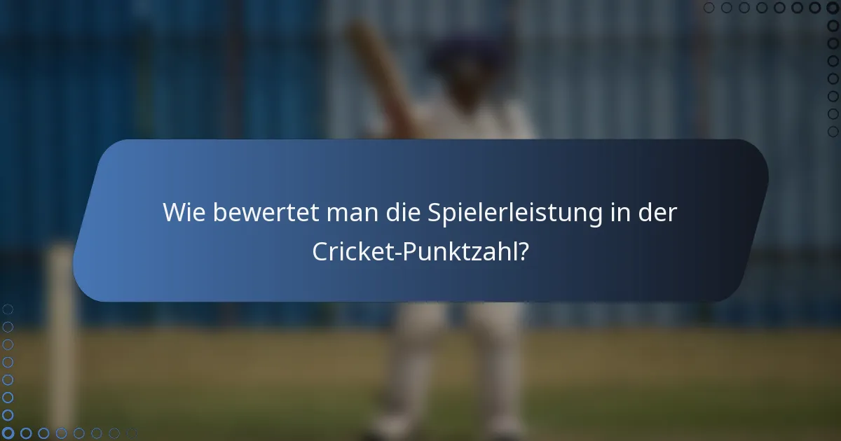 Wie bewertet man die Spielerleistung in der Cricket-Punktzahl?
