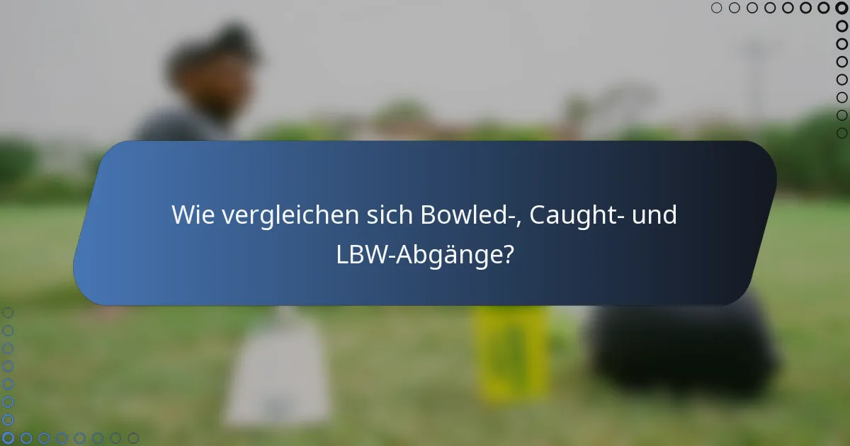 Wie vergleichen sich Bowled-, Caught- und LBW-Abgänge?