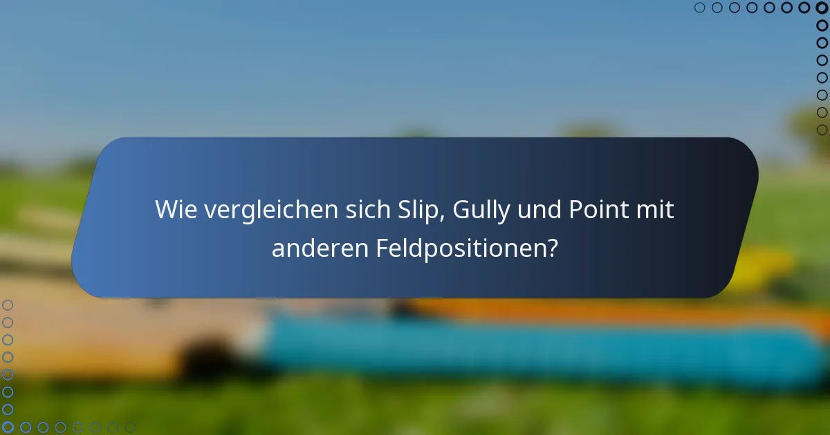 Wie vergleichen sich Slip, Gully und Point mit anderen Feldpositionen?